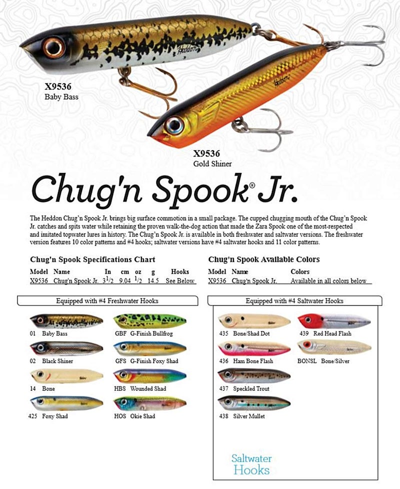 Heddon Saltwater Chug'n Spook Junior Fishing Lure, Red Head Flash, (1/2 oz) - Image 2